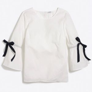 J. Crew Factory Bow Sleeve Top for Women size L